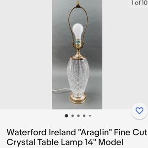 💎💡 Late 20th Century Waterford "Araglin" Fine Cut Crystal Table Lamp💎💡